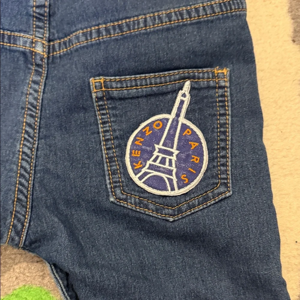 Kenzo Blue Kids Overalls with Fun Patches
